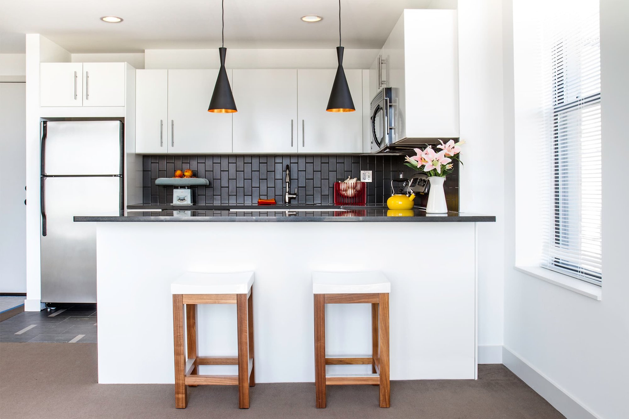 stylish kitchen with stools-1